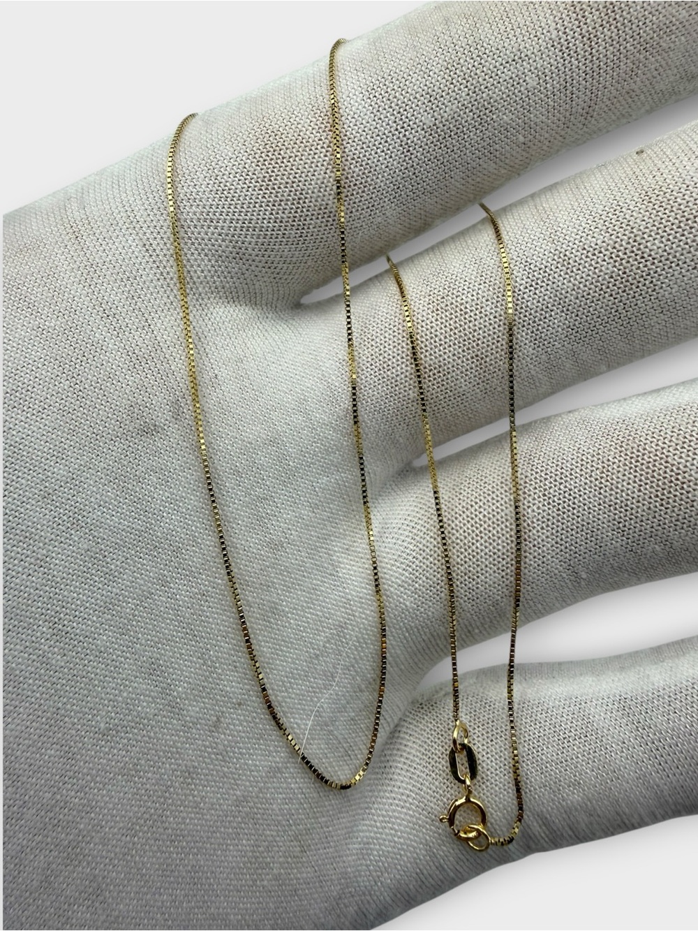 16” 10k Solid Gold Box Chain Necklace